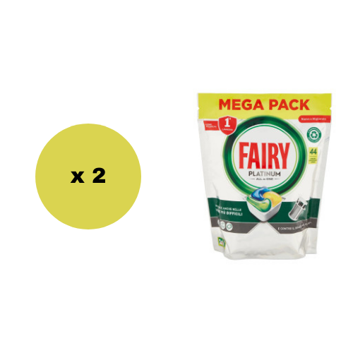 FAIRY Platinum All in 1 Detersivo Pastiglie Lavastoviglie Limone - 88Tabs(44x2)
