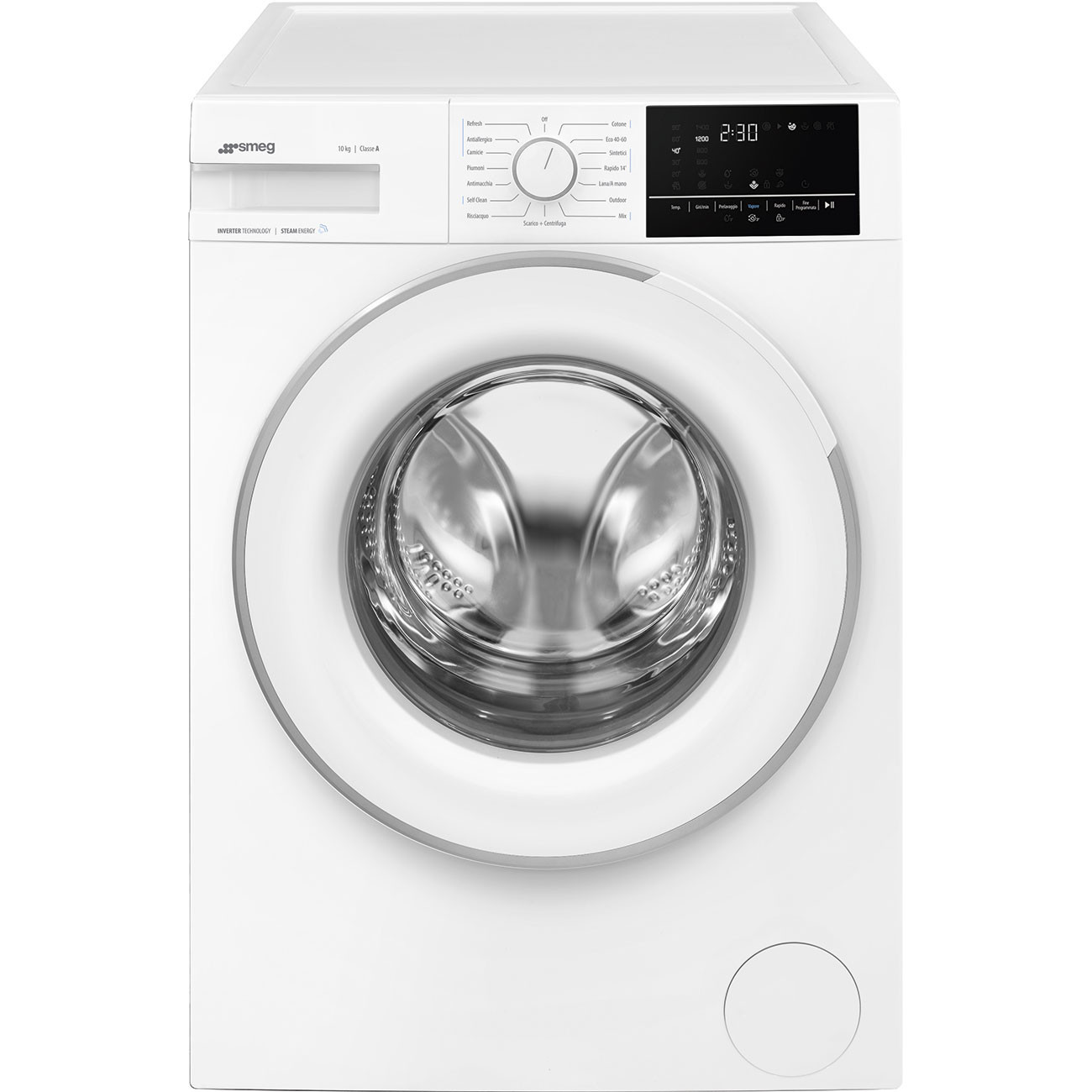 Lavatrice 10 Kg Classe A 58 cm 1400 giri Inverter Vapore Bianco WN04SEA1 SMEG