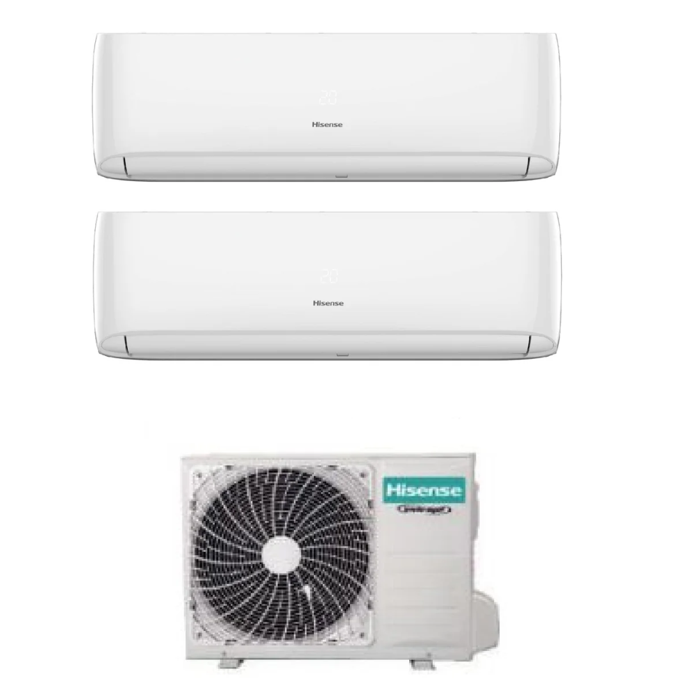 Condizionatore Hisense Hi-Comfort R 32 Dual Split 7000+12000 Btu + 2AMW42U4RGC