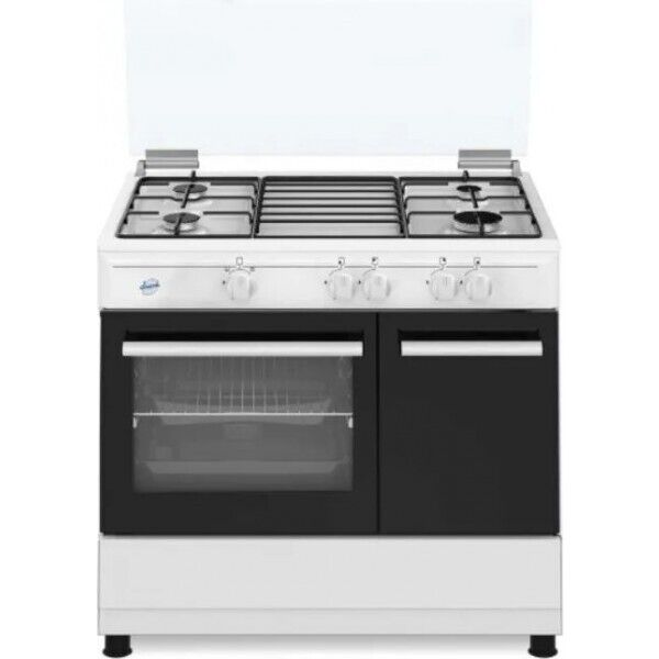 Ducati Cucina a Gas 4 Fuochi Forno Elettrico con Grill 90x60 cm Bianco SD490WE