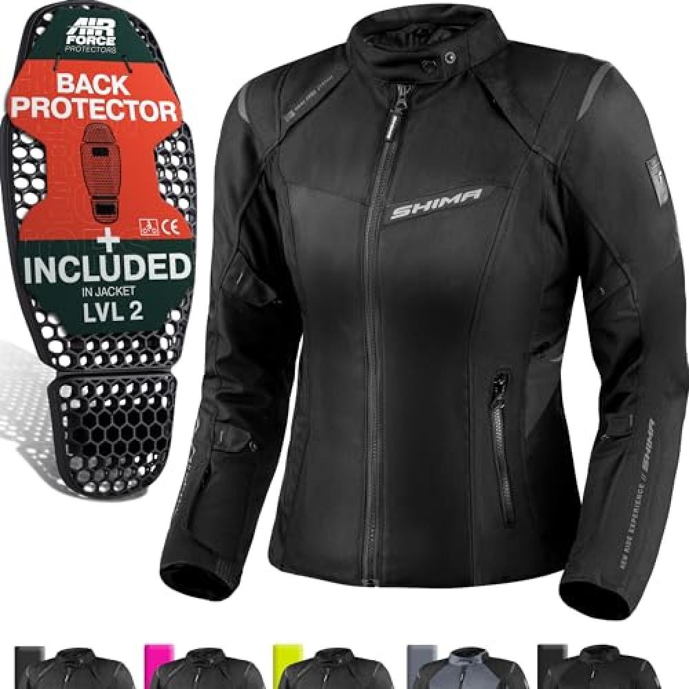 (TG. M) SHIMA RUSH Giacca Moto Donna con Protezioni 4 Stagioni | AIRFORCE Parasc