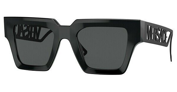 Versace 4431 538087 50 Sunglasses Black Occhiali Sole Dark Grey Lenses Nero