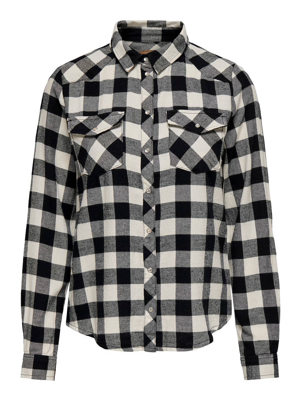 Only Rock Shirt Check Bianco - Taglia M Abbigliamento Donna Camicie