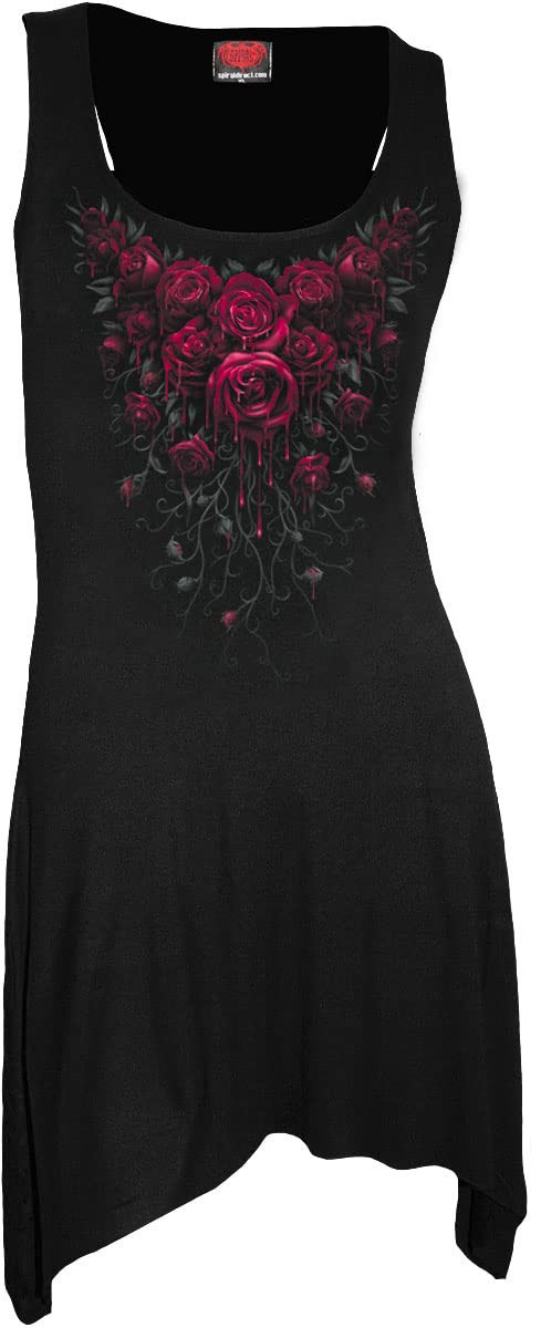 Spiral Women's Blood Rose-Goth Bottom Camisole Dress Black XL Black