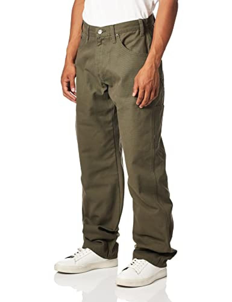 (TG. 32W / 34L) Dickies Relaxed Fit Sanded Duck Carpenter Jean Jeans, Verde Musc