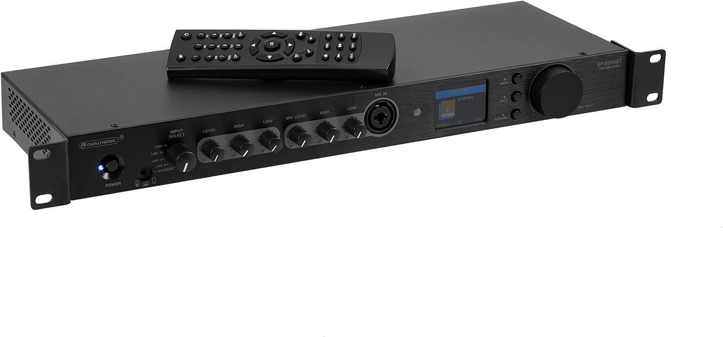 OMNITRONIC EP-220NET Vorverstärker mit Internetradio, DAB+ und Bluetooth (100070
