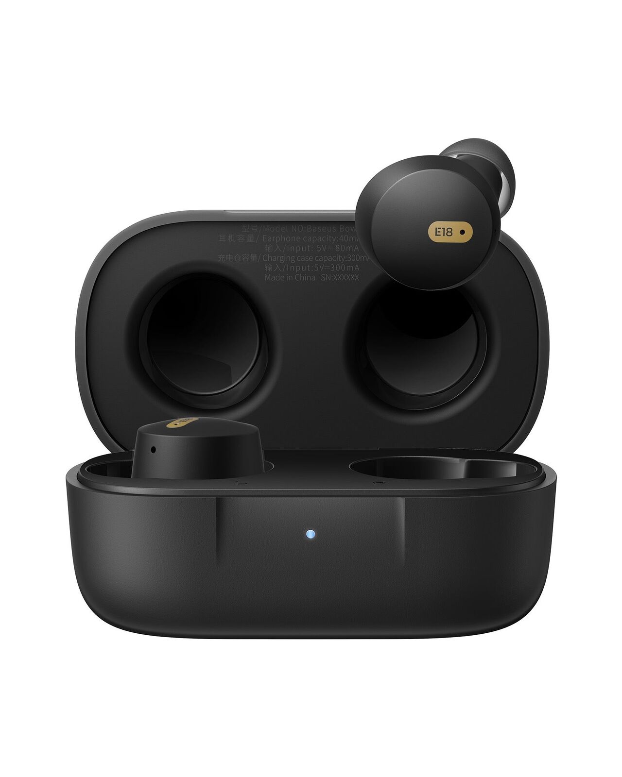 Cuffie Bluetooth 5.3 Wireless True Bowie E18 Con Custodia Di Ricarica, Nere