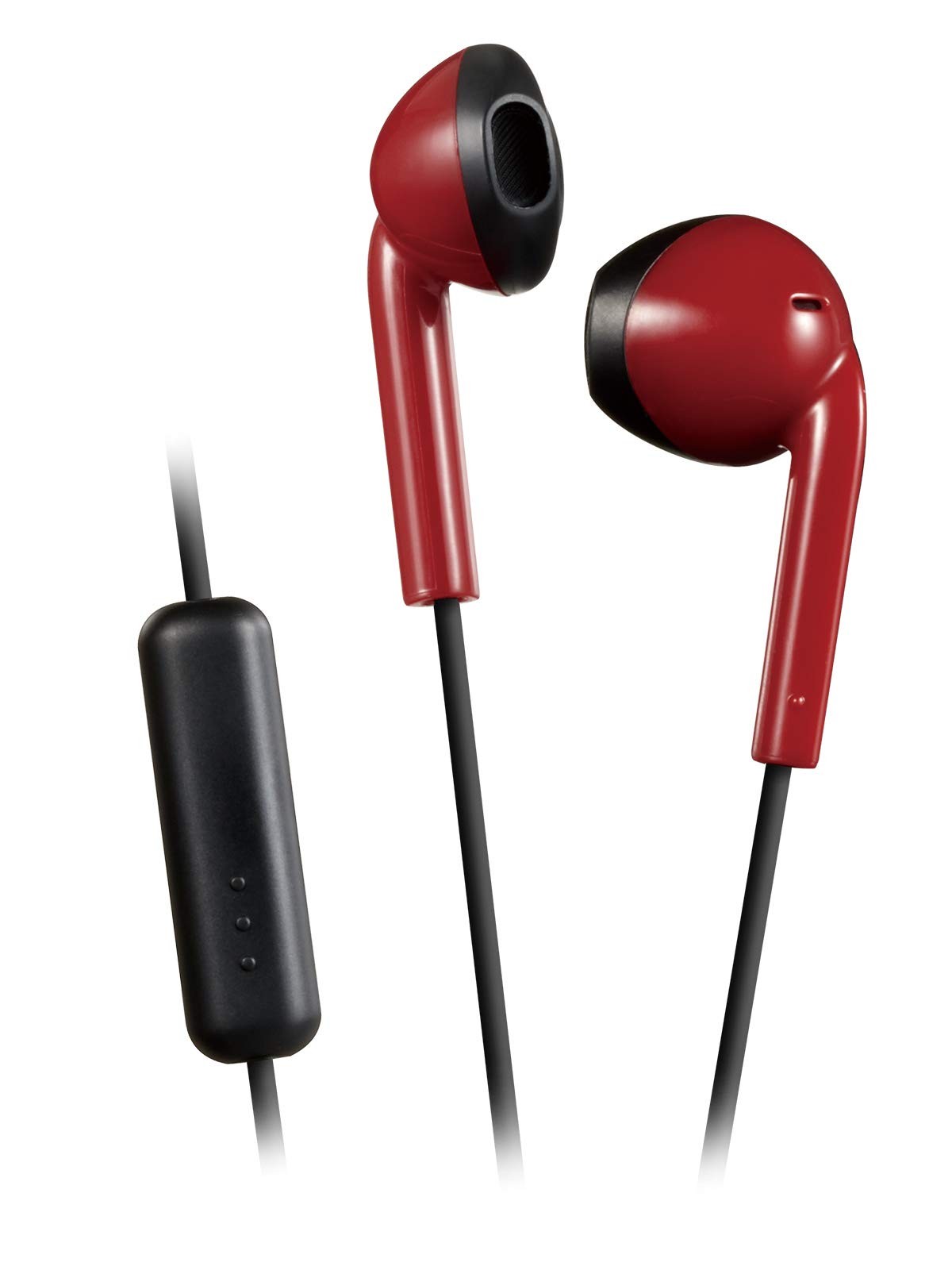 JVC Red and Black Sweat and Splash Proof Retro Earbuds with Microphone and Remot