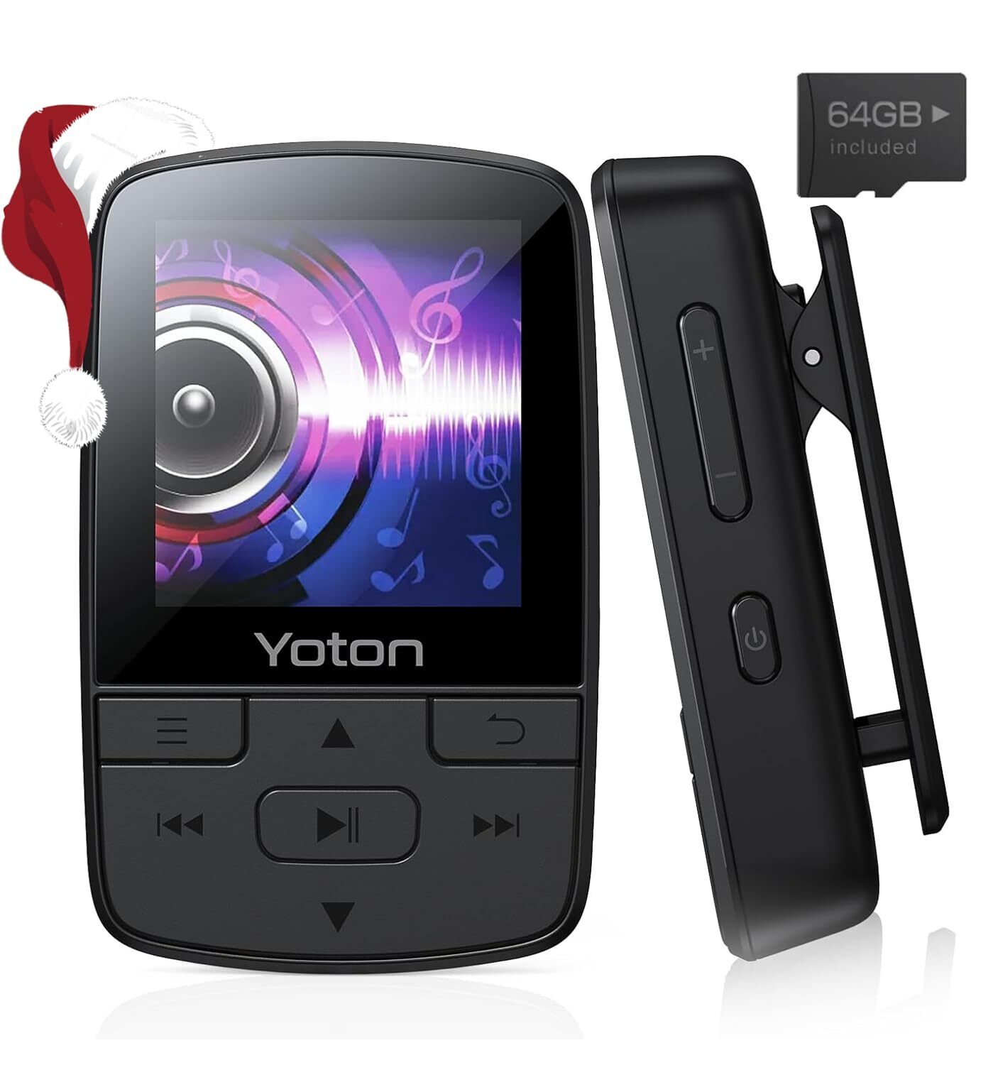 YOTON Lettore MP3 Bluetooth 5.2, 64GB Lettore MP3 Musicale HiFi con Clip Sportiv