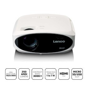 NDS Proiettore LCD Full HD 1080P con Bluetooth Bianco