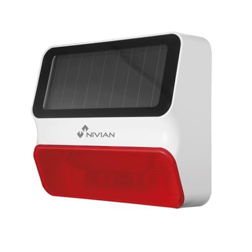 Nivian Sirena Solar para Exterior Compatible con Sistema de Alarma Nivian (E0M)