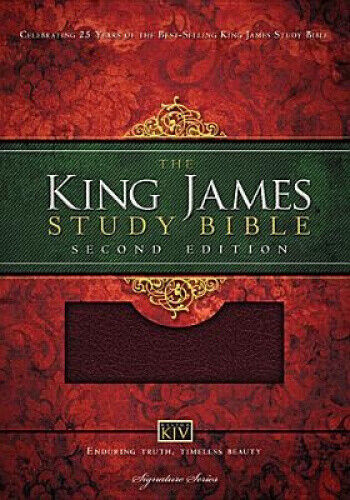 KJV Study Bible, Large Print, Bonded Leather, Burgundy, Red Letter Edition: