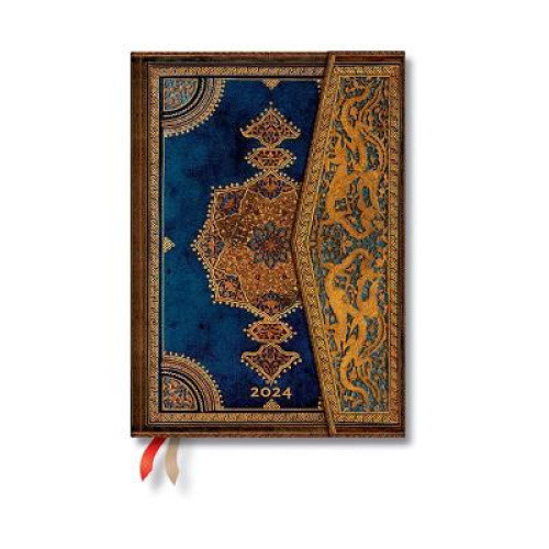 Safavid Indigo (Safavid Binding Art) Midi Verso 12-month Dayplanner 2024