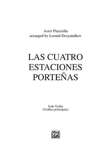 Astor Piazzolla Las Cuatro Estaciones Porteñas (Sheet Music)
