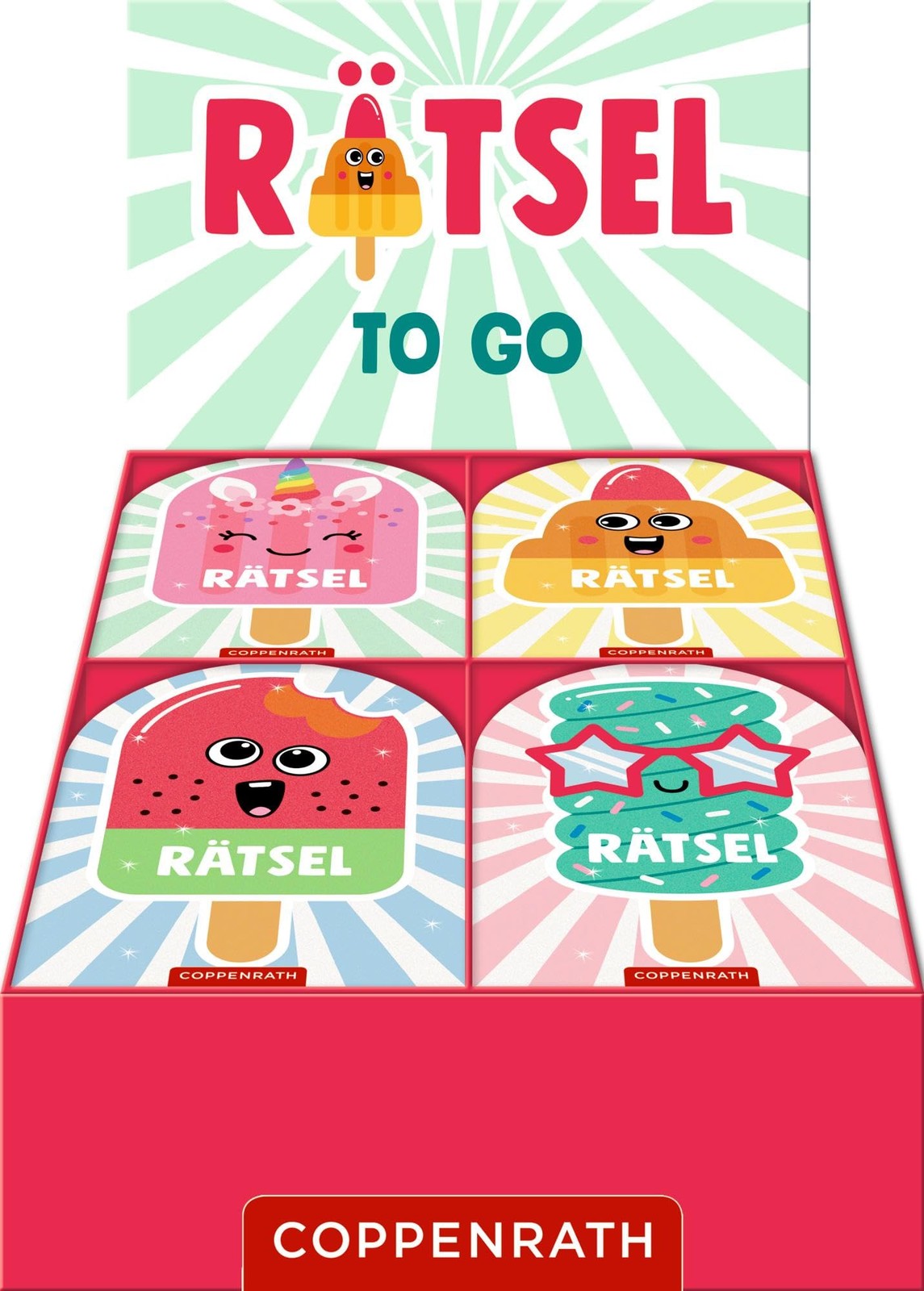 Glitzer-Rätsel to go: (Einhorn-Eis/Raketen-Eis/Melonen-Eis/Spiral- (Schiebebuch)