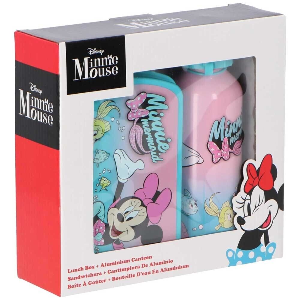 Set Disney Minnie Mermaid portapranzo con borraccia alluminio in scatola regalo