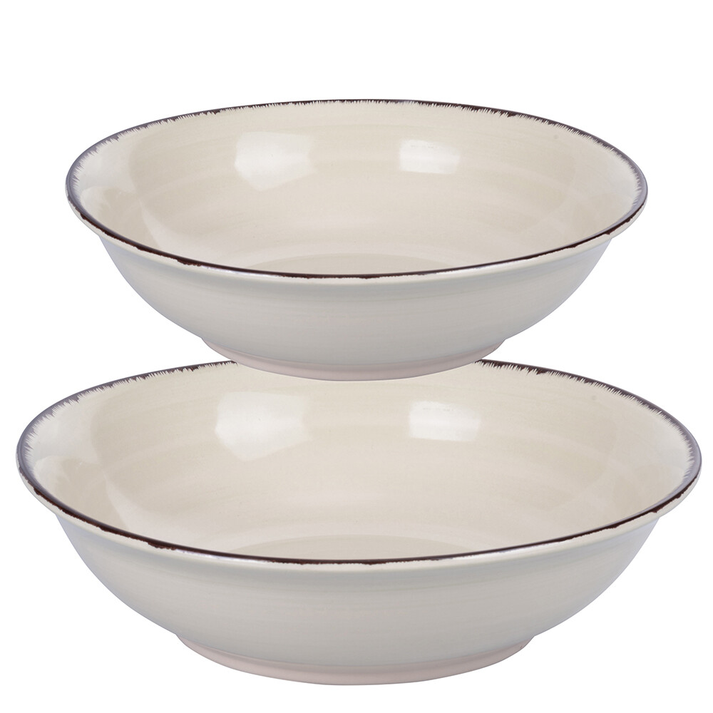 Set 2 Insalatiere in gres dipinto a mano stoneware 4 Toni