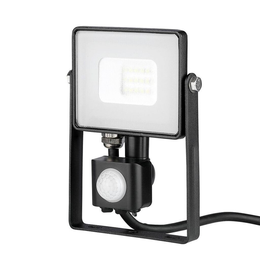 V-TAC PRO VT-10-S faro led 10W ultra slim nero con sensore PIR bianco naturale 4