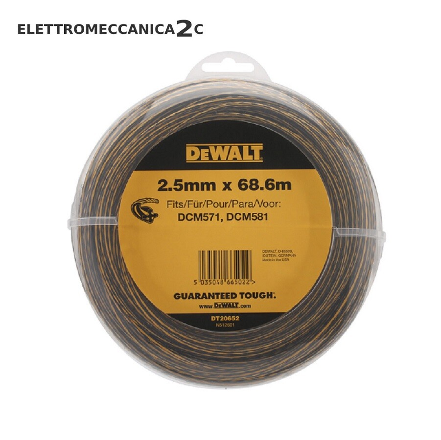 DEWALT DT20652-QZ confezione filo nylon 2,5mm 68,6mt dcm571 dcmst581