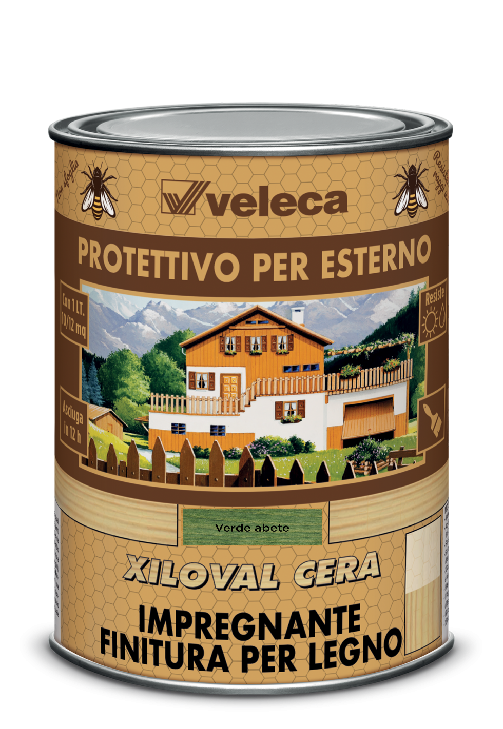 Xiloval Cera Impregnante Protettivo Verde lt.1 Veleca Cod.454