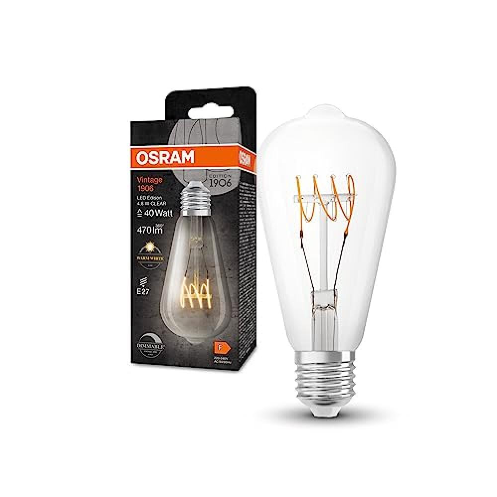 (TG. Forma Edison) OSRAM Lampada LED Vintage 1906 Classic Edison FIL, E27, trasp