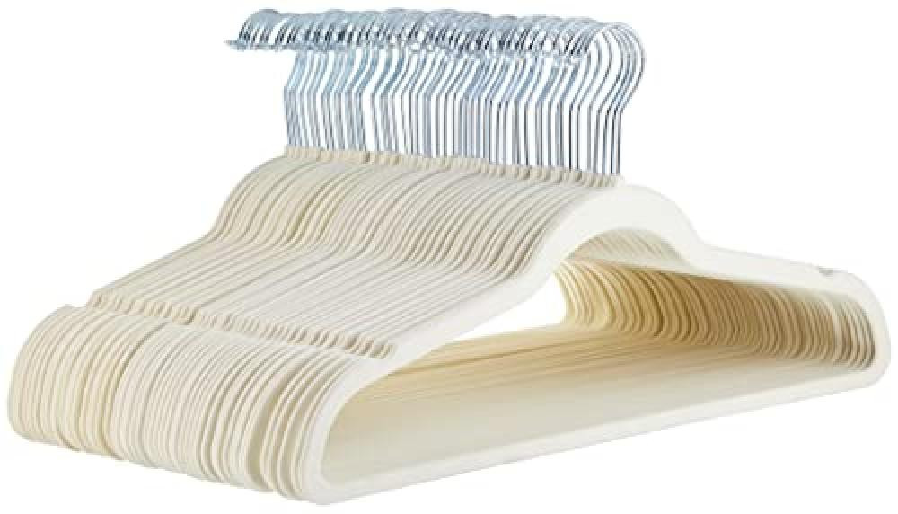 (TG. 50 pezzi) Amazon Basics - Gruccia in velluto con portapantaloni, 50 pezzi,