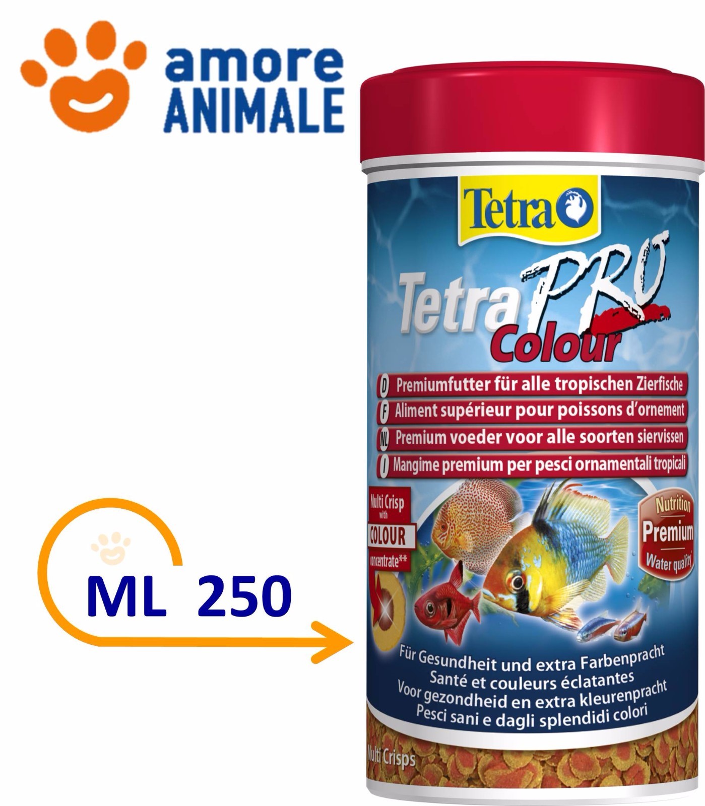 Tetra Pro Colour Crisps 250 ml -Mangime superiore per pesci - Colori più intensi