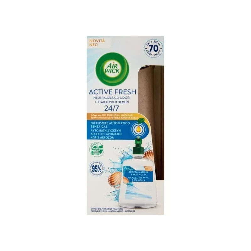 AIR WICK Active Fresh Ricarica Per Diffusore Automatico Brezza Marina e Magnolia