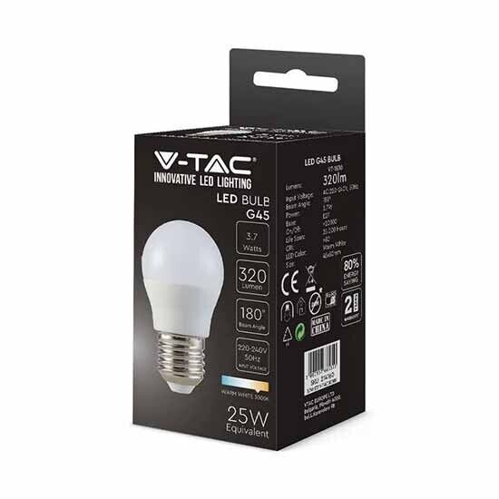 V-TAC VT-1830-N Lampadina LED 3.7W E27 180° 320LM G45 bianco caldo 3000K - SKU 2