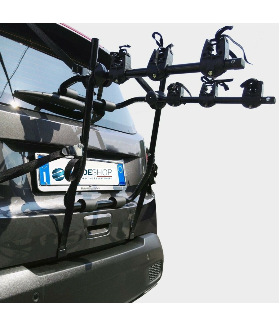 PORTABICI UNIVERSALE POSTERIORE DA AUTO PER TRASPORTO DI 3 BICI O MOUNTAIN BIKE