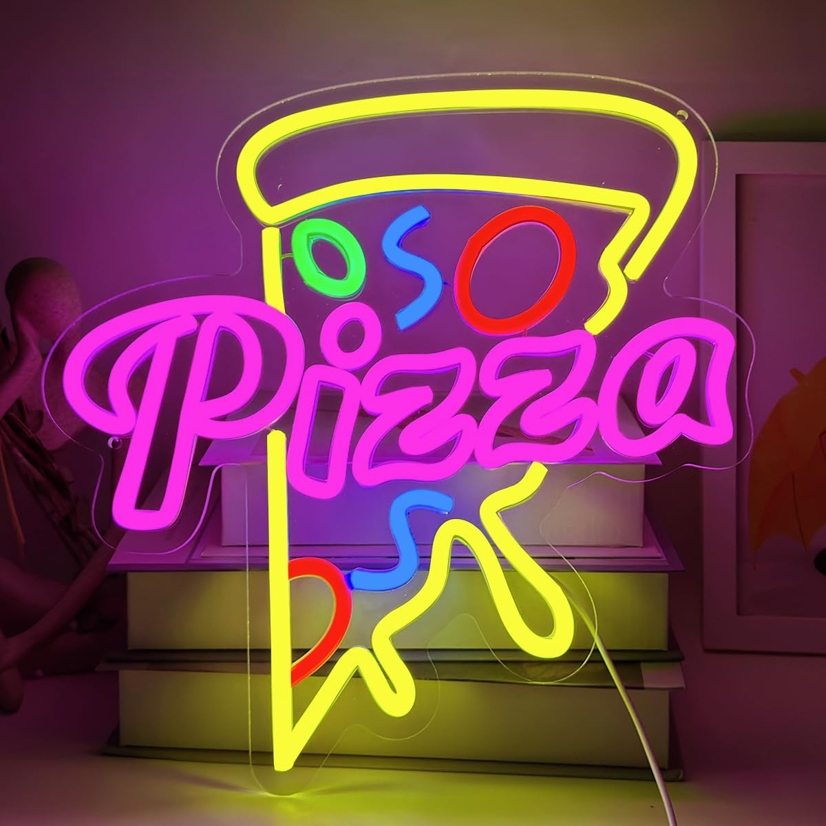YUEYYNS Insegna al Neon Pizza Insegna luminosa per pizza luci al neon LED (K3s)
