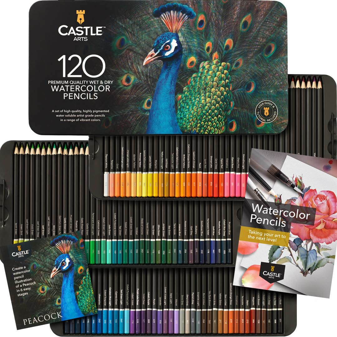 Castle Art Supplies Set di 120 Matite Acquerellabili | Pigmenti Vibranti (F6Y)