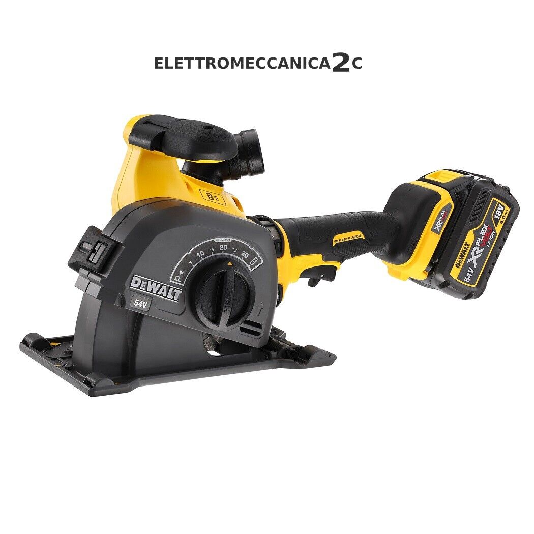 DEWALT DCG200T2-QW scanalatrice 54v 2x6ah brushless 2 lame 125mm cap.taglio 3...