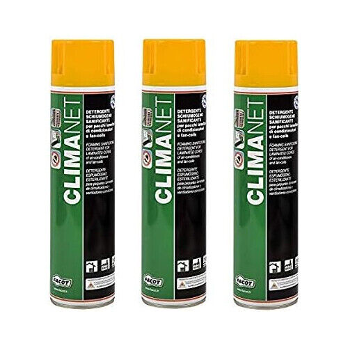 3 X Facot CLIMANET SPRAY igienizzante antibatterico imuffa condizionatori 600 ML