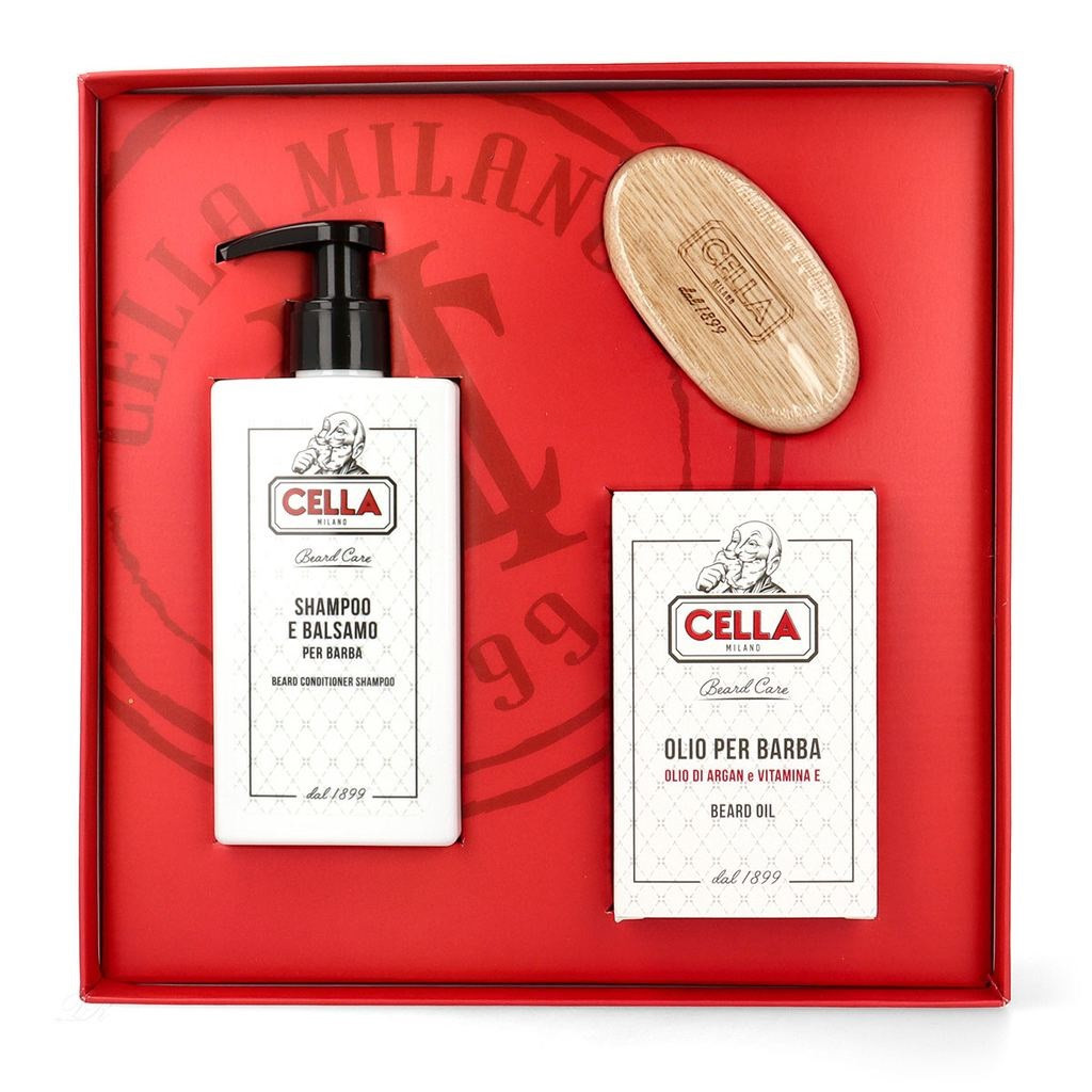 49172 CELLA SET 3 CURA BARBA SHAMPO OIL E SPAZZOLA