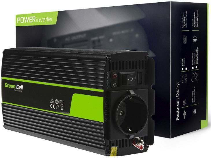 Inverter Di Potenza Per Auto Green Cell 12V A 230V 300W/600W Seno Puro