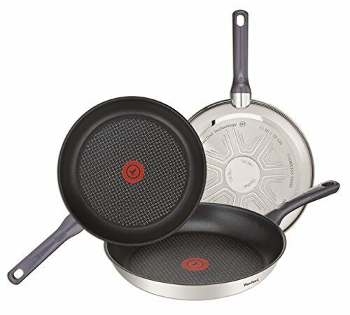 Tefal Set di 3 sartenes-daily Cook 20 – 24 – 26 cm, Alluminio, Nero, 26 cm (d1S)