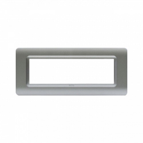 AVE 44PY07AO PLACCA TECNOPOLIMERO SERIE 44 ARGENTO OPACO 7 MODULI