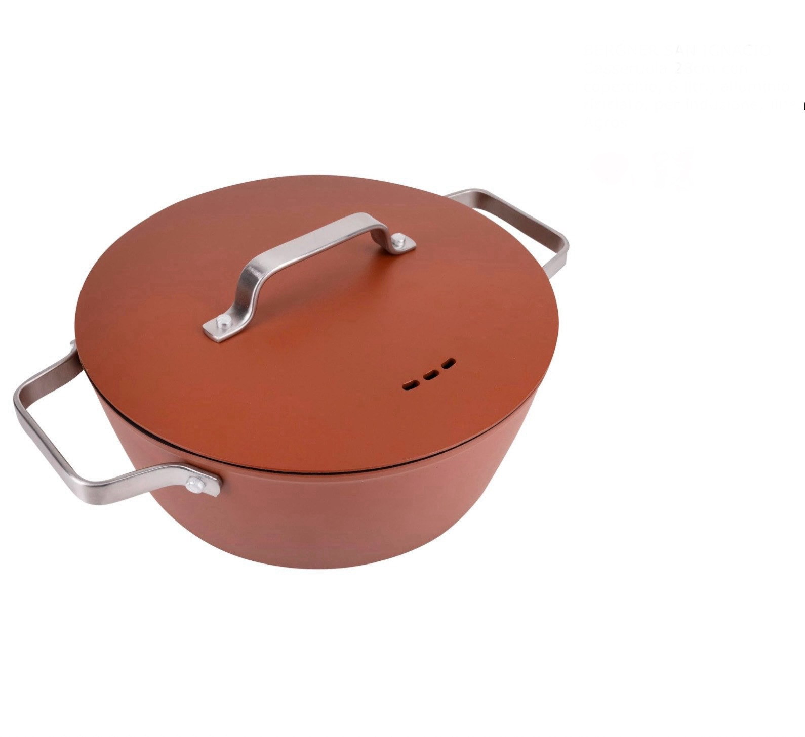 San Ignacio Agros Casseruola 28cmx12,5cm In Alluminio Forgiato Con Coperchio