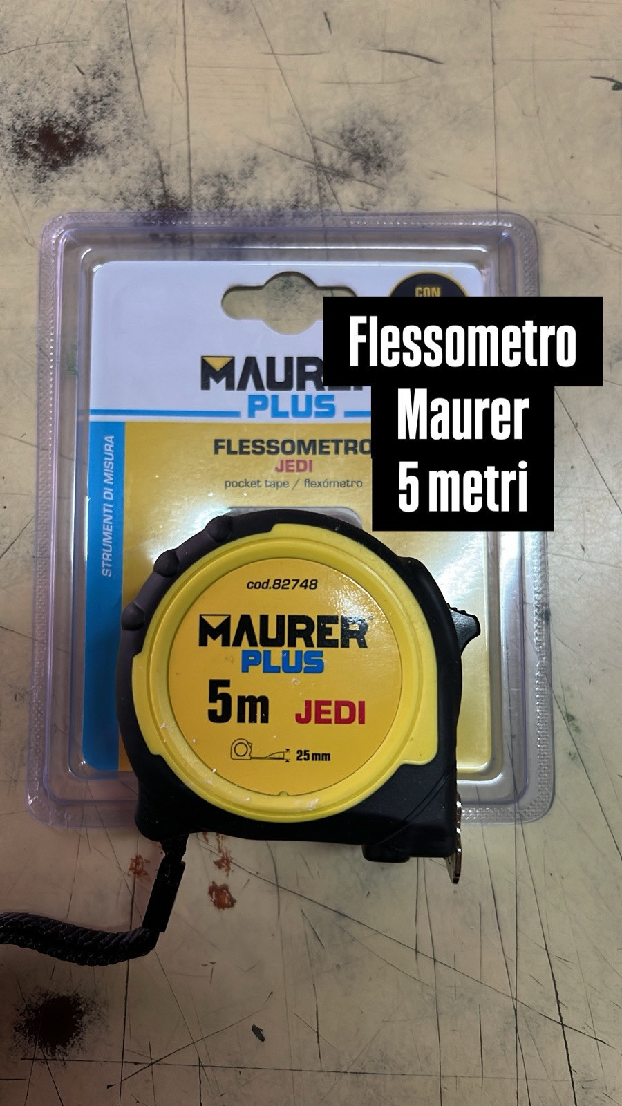 Flessometro Jedi Maurer 5 Mt Metri Con Calamita 25mm X 5.00