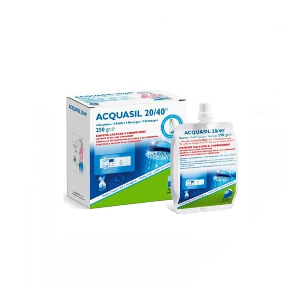 Acquasil 20/40 ricarica conf. 4x250 gr anticalcare minidos PC200 acquabrevetti