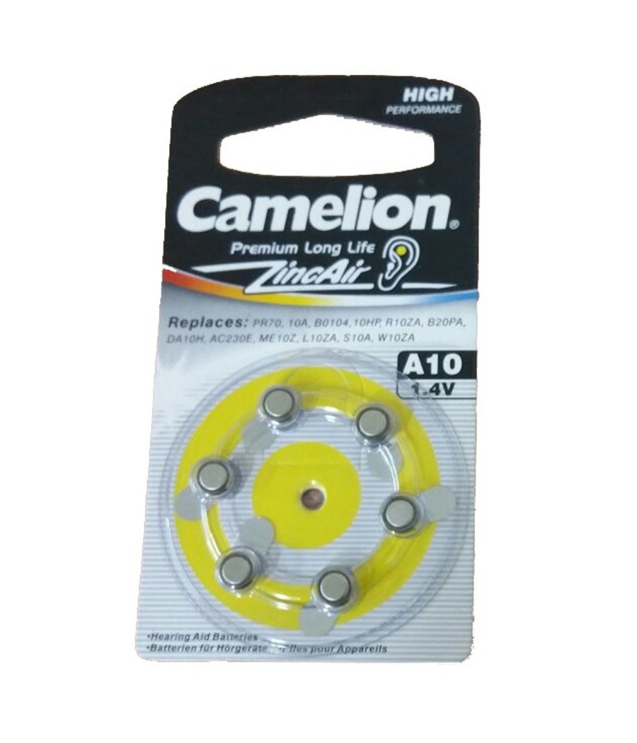 6 PILE A10 AUDITIVE ZINCAIR ZINC AIR PER APPARECCHI ACUSTICI BATTERIE A BOTTONE