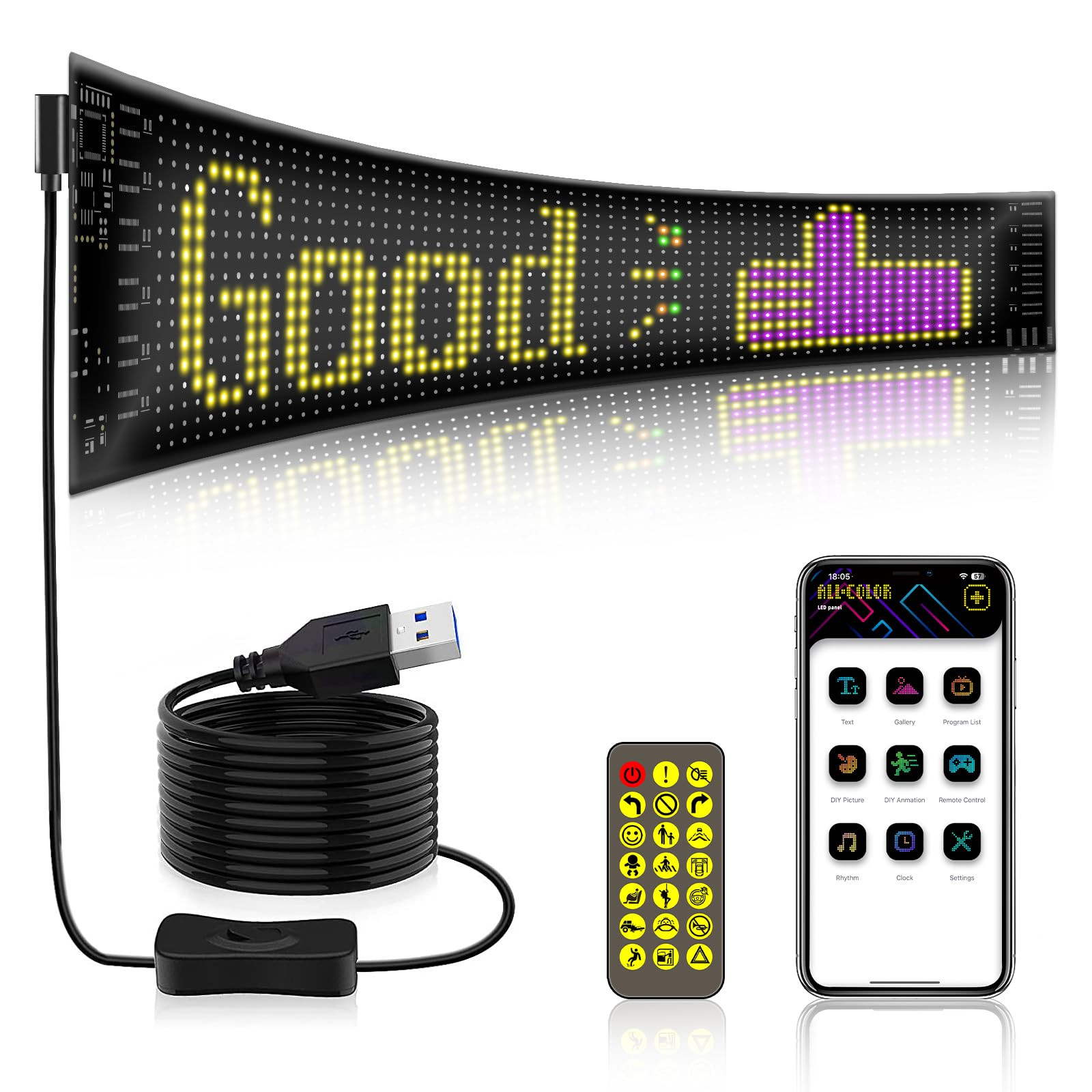 NEWFUN Insegna Luminosa Led Programmabile, Insegna Led Programmabile, (Y6O)