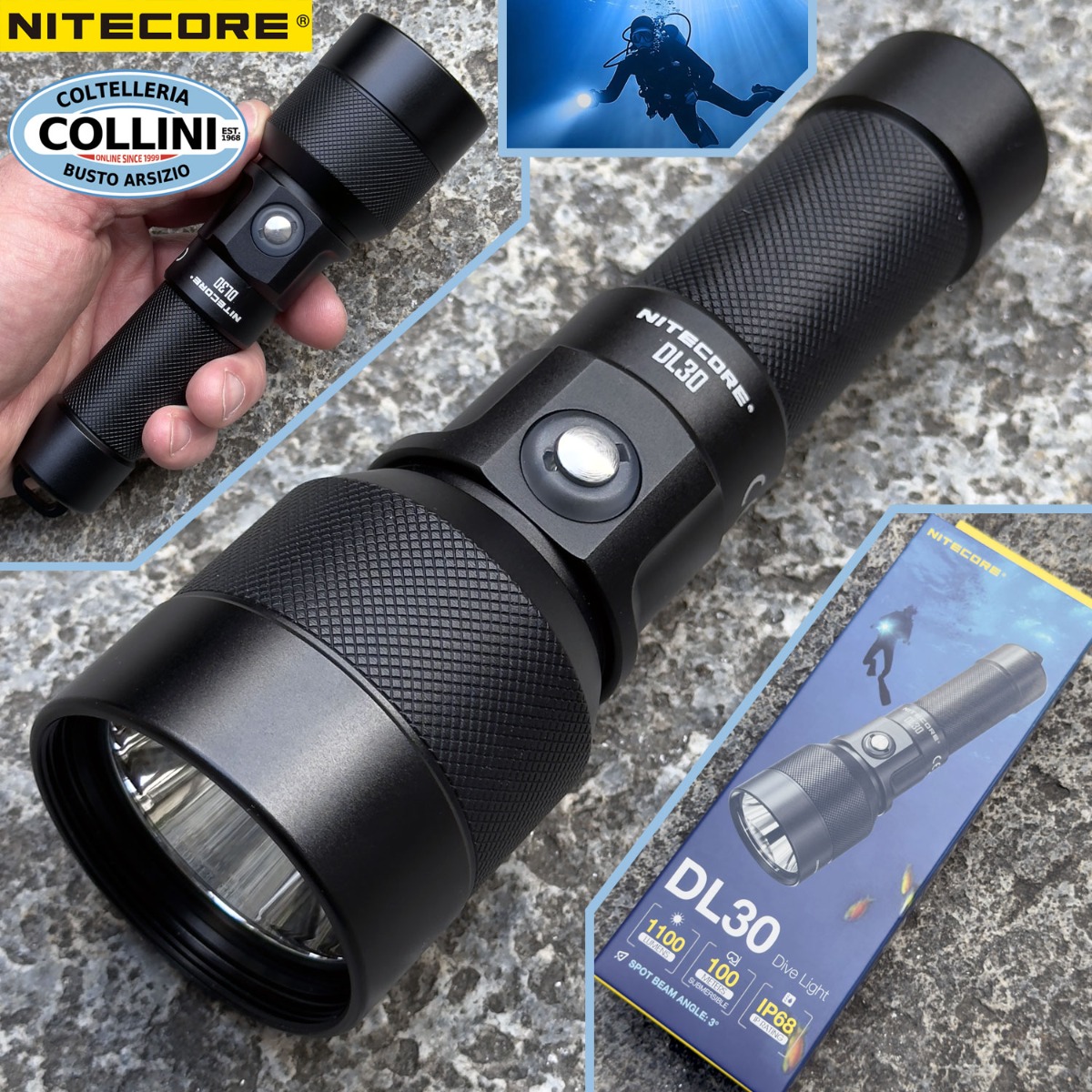 Nitecore - DL30 Dive Light - Torcia subacquea fino a 100 metri - Ricaricabile...