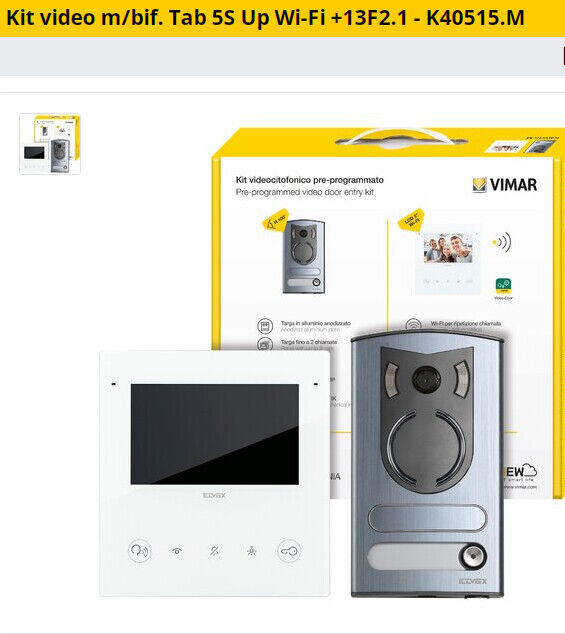VIMAR ELVOX K40515.M ELVOX Videocitofonia / Kit Due Fili Plus / Serie TAB