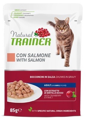 Trainer Natural Bocconcini al Salmone per Gatti Adulti Busta Multipack 4x85 gr