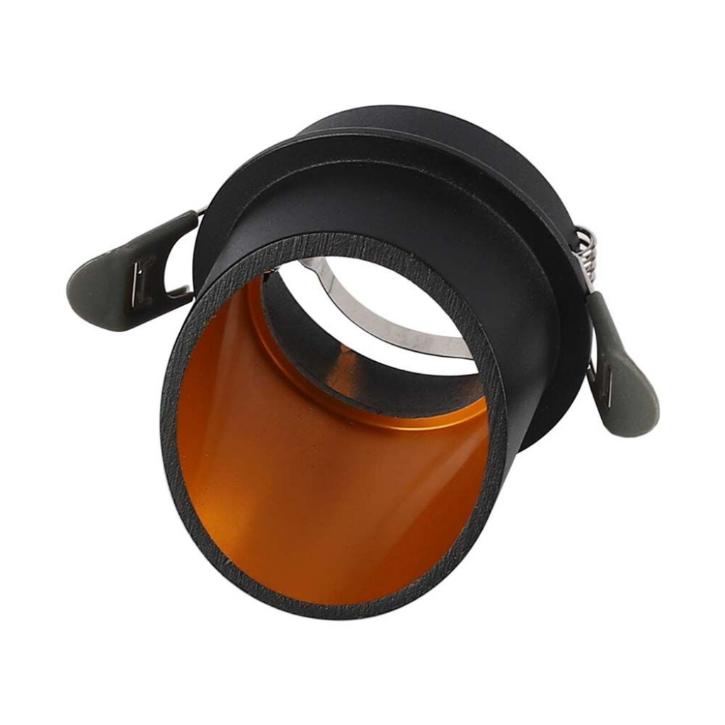 Gu10 Fitting Round Black