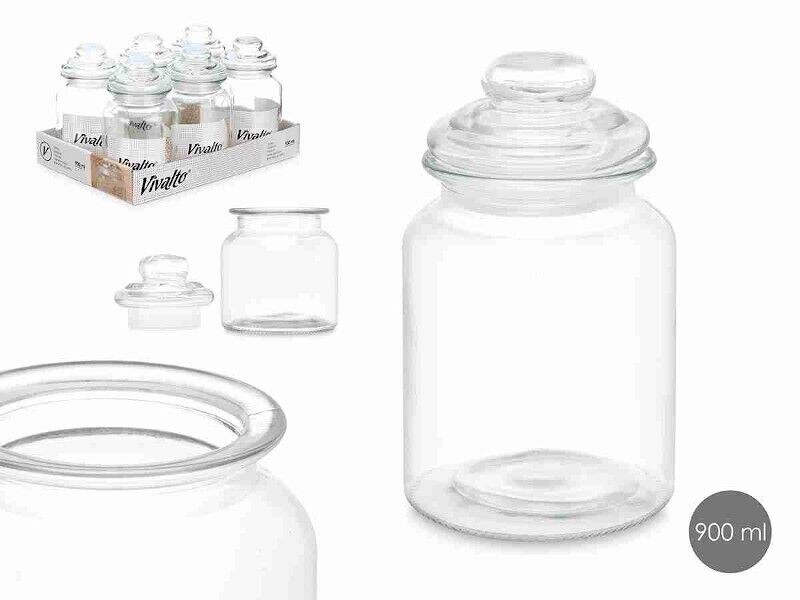 Vivalto Barattolo in Vetro con Coperchio, 900 ml