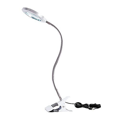 Lampada Estetista con Lente d'Ingrandimento Portatile Dimmerabile LED USB (q0x)