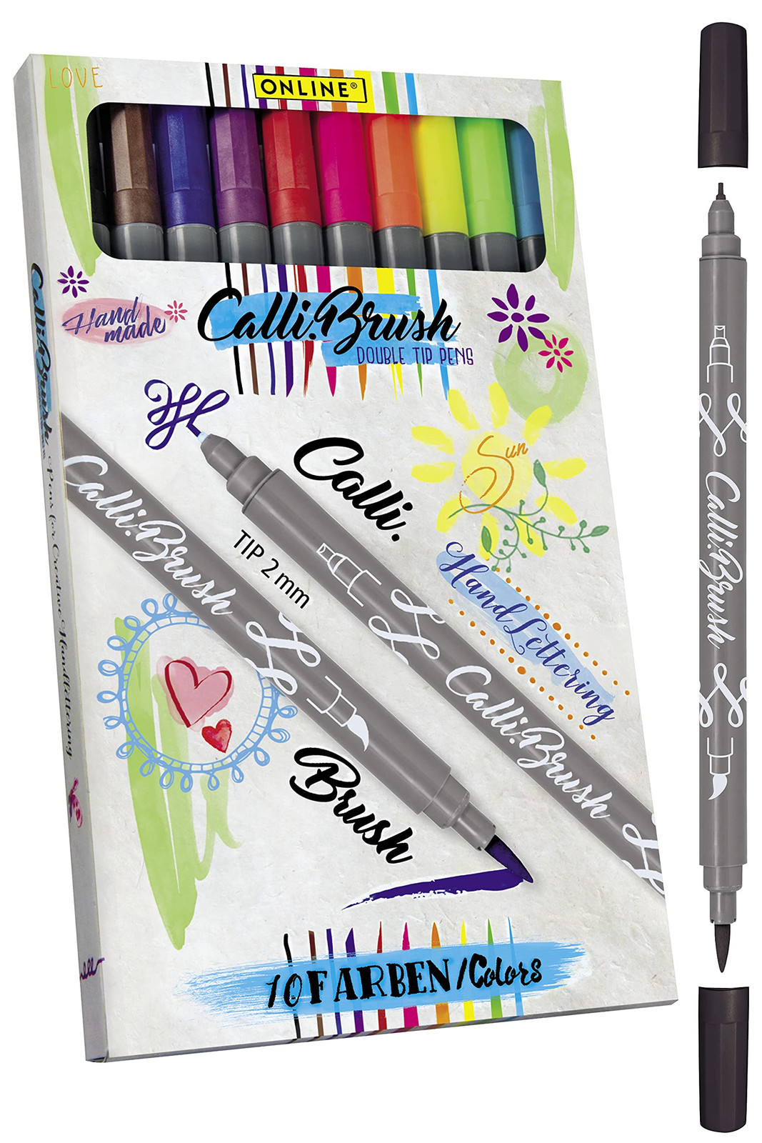 Online Calli.Brush - Juego de 10 pinceles de caligrafía con punta de (k4c)